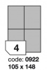 Samolep.etikety 105x148,5mm b�l� matn� 4 ks/ A4