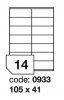 Samolep.etikety 105x41mm b�l� matn� 14 ks/ A4