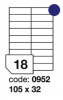 Samolep.etikety 105x32mm b�l� matn� 18 ks/ A4