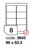 Samolep.etikety 96x63,5mm b�l� matn� 8 ks/ A4