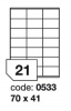 Samolep.etikety 70x41mm b�l� matn� 21 ks/ A4