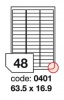 Samolep.etikety 63,5x16,9mm b�l� matn� 48 ks/ A4
