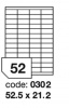 Samolep.etikety 52,5x21,2mm b�l� matn� 52ks/ A4