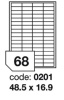Samolep.etikety 48,5x16,9mm b�l� matn� 68 ks/ A4