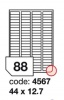 Samolep.etikety 44x12,7mm b�l� matn� 88 ks/ A4