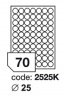 Samolep.etikety kulat� pr�m�r 25mm b�l� matn� 70 ks/ A4